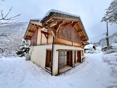 a small house in the snow in the snow at Chalet de standing avec parking à Sixt-Fer-à-Cheval - FR-1-624-132 in Sixt