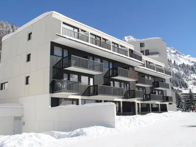 a building with the words us grand hotel on it at Studio Confortable au Centre de Flaine avec Balcon - FR-1-425-200 in Arâches-la-Frasse