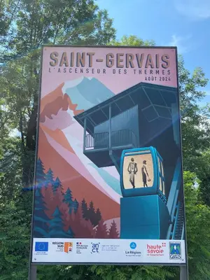 a sign for the sant gervasiassic ecosystem preserve preserve at Appartement Saint-Gervais-Les-Bains in Saint-Gervais-les-Bains