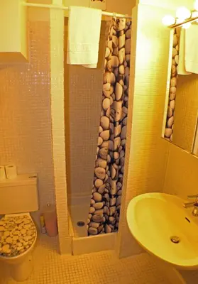 a bathroom with a shower with a toilet and a sink at Apartment Relais de Poste Centre Chamonix Mont Blanc in Chamonix-Mont-Blanc