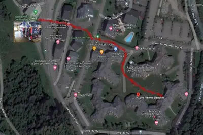 a map of the approximate location of a battlefield at Appartement vue montagne proximité ski et parcours TMB in Les Contamines-Montjoie