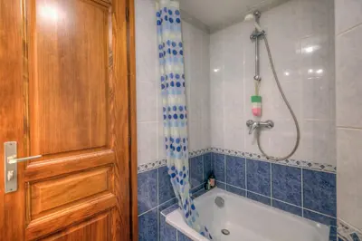 a bathroom with a bath tub and a shower at Appartement Belle Epoque - Happy Rentals in Chamonix-Mont-Blanc