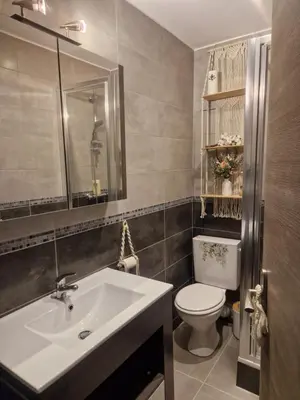 a bathroom with a sink and a toilet at Le Mont Bohème in Saint-Gervais-les-Bains