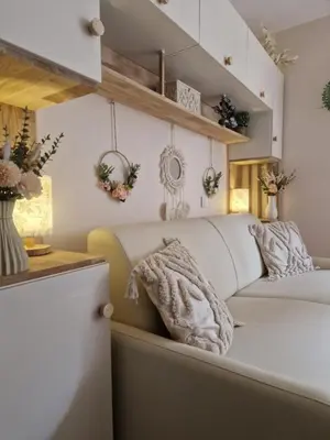 a living room with a couch and a table at Le Mont Bohème in Saint-Gervais-les-Bains