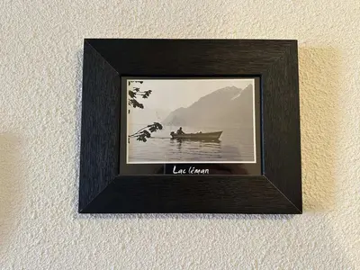 a picture of a flower in a frame on a wall at Confortable 2 pièces sans ascenseur, pour 4/5 pers., Morillon 1100 - FR-1-642-63 in Morillon