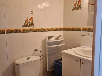 a white bathroom with a toilet and a sink at Chalet lumineux à Flaine avec garage et grand salon - FR-1-425-210 in Arâches-la-Frasse