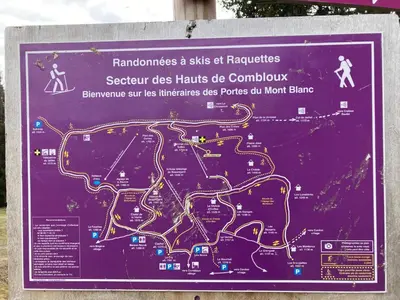 a sign with a map of the rhodopes at Renovated flat facing Mont Blanc in Combloux