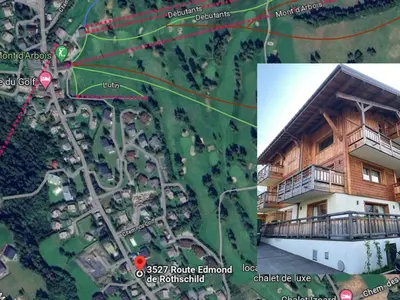 a map of a house and a map of a house at Appartement moderne avec accès sauna et hammam - FR-1-569-186 in Megève