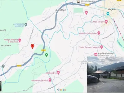 a map of the trekking route in srinagar with mountains in the background at Appartement spacieux à Megève, 3 ch, près des pistes, parking privé - FR-1-569-139 in Megève