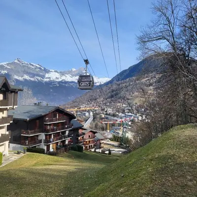 an empty refrigerator with its door open and its empty shelves at Hike, Bike, Ski, open the door and Go! in Saint-Gervais-les-Bains