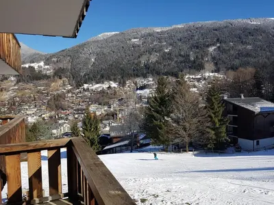 a view of a ski resort in the snow at Etoile des Alpes in Saint-Gervais-les-Bains