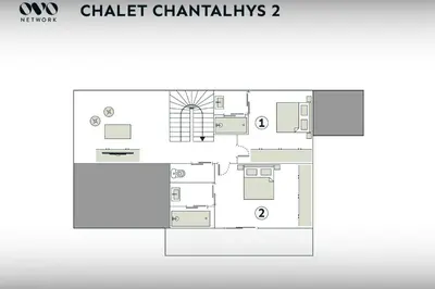 a floor plan of the chatelaine chapels at Chalet Chantalhys - OVO Network in Saint-Gervais-les-Bains