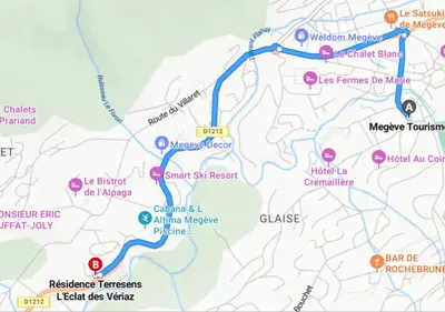a map of the proposed changes to the freeway at Megève appartement 4 pièces résidence de standing in Megève