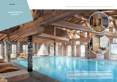 an image of a swimming pool in a building at Megève appartement 4 pièces résidence de standing in Megève