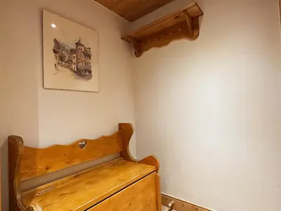 a bedroom with a bed and a picture on the wall at Confortable Appartement T3 au Centre avec Animaux admis - FR-1-624-158 in Samoëns