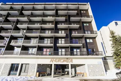an apartment building with a sign that reads and admired at Résidence Andromède - maeva Home - Studio 4 Personnes - Confort MAE-3650 in Flaine