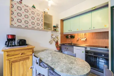 a small kitchen with a counter and a sink at Résidence Andromède - maeva Home - Studio 4 Personnes - Confort MAE-3653 in Flaine