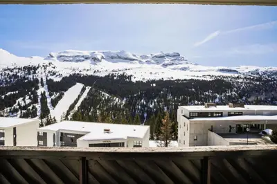 a view of a snow covered mountain with buildings at Résidence Pégase - maeva Home - Studio 4 Personnes - Budget MAE-3664 in Flaine