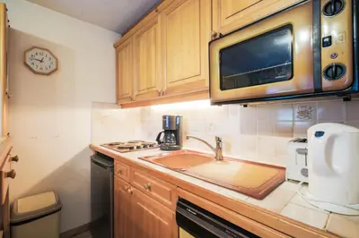 a kitchen with a sink and a microwave at Résidence Arche - maeva Home - Appartement 2 Pièces 6 Personnes - Confort MAE-3696 in Arâches-la-Frasse