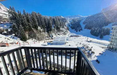a view from a balcony of a ski resort at Résidence Aldébaran - maeva Home - Studio 4 personnes - Confort MAE-3799 in Arâches-la-Frasse