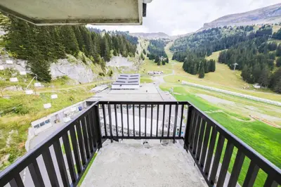 a balcony with a view of a mountain at Résidence Aldébaran - maeva Home - Studio 4 personnes - Confort MAE-3799 in Arâches-la-Frasse