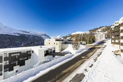 arial view of a building in the snow at Résidence La Petite Ourse - maeva Home - Appartement 4 Pièces 6 Personnes - Sélection MAE-3904 in Arâches-la-Frasse