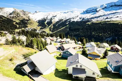 an aerial view of a village in the mountains at Résidence Le Château de Crans - maeva Home - Studio 4 personnes - Confort MAE-4250 in Flaine