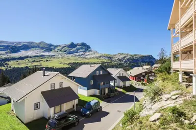 an aerial view of a residential neighborhood with houses at Résidence Le Château de Crans - maeva Home - Appartement 3 Pièces 10 Personnes - Budget MAE-4252 in Flaine