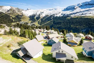 an aerial view of a village in the mountains at Résidence Le Château de Crans - maeva Home - Appartement 5 pièces 10 personnes avec sauna privé - Prestige MAE-4441 in Flaine