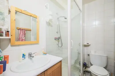 a bathroom with a shower and a sink and a toilet at Résidence Le Château de Crans - maeva Home - Appartement 3 Pièces 8 Personnes - Confort MAE-4488 in Flaine