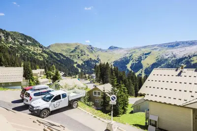 an aerial view of a small town with mountains at Résidence Le Château de Crans - maeva Home - Studio 4 Personnes - Confort MAE-4490 in Flaine