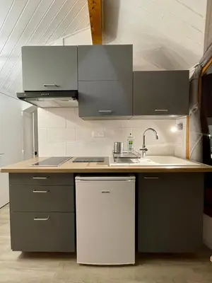 a kitchen with a sink and a counter top at Al_titude1138 in Les Contamines-Montjoie