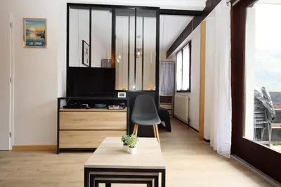 a room with a desk and a chair in a room at Résidence Les Esserts - Les Esserts MAE-8381 in Les Houches