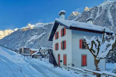 a group of mountains with snow on them at Apartment Serenite in Chamonix-Mont-Blanc