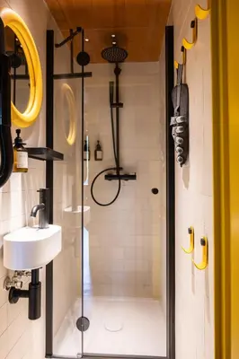 a bathroom with a shower and a sink at Three Bedroom Chalet Lemon Pit Chamonix in Chamonix-Mont-Blanc