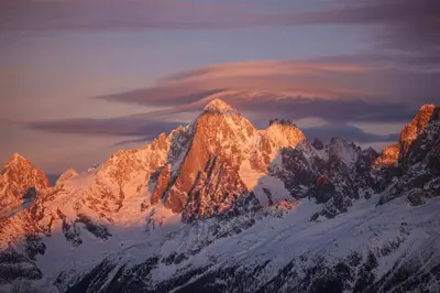 a group of mountains with snow on them at Chalet F'net chalet de charme stylish cosy insolite in Saint-Gervais-les-Bains