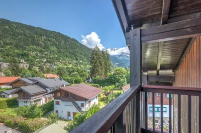 a view from the balcony of a house at Duplex de Miage - Welkeys in Saint-Gervais-les-Bains