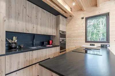 a balcony with a view of the mountains at Chalet Soljanel in Chamonix-Mont-Blanc