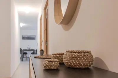two wicker baskets sitting on top of a table at Alpage Mont Blanc in Combloux