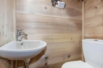 a bathroom with a sink and a toilet at Le Gite - Le Mont d'Arbois - 5 pax in Saint-Gervais-les-Bains