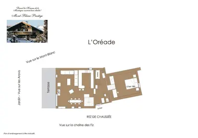 a floor plan of a house at Le Gite - L'oréade - 6 pax in Saint-Gervais-les-Bains