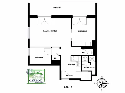 a floor plan of a house at ARA15 Appartement 6 Pers centre station Carroz in Les Carroz d'Araches