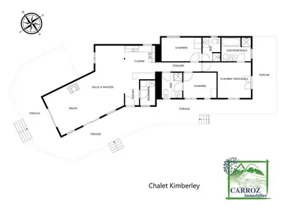 a floor plan of a house at CH136 - Chalet Kimberley Centre village les Carroz in Les Carroz d'Araches