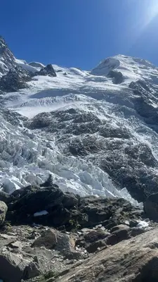 a snow covered mountain with ice on it at Cabane dans la vallée de Chamonix in Servoz