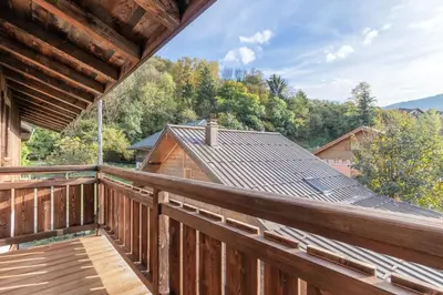 a view from the balcony of a cabin at Rocher Blanc - Rénové - Spacieux - 4pax in Passy