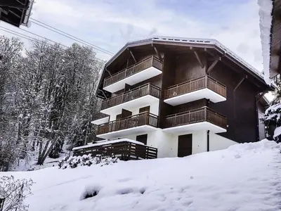 a building with balconies on the side of it at Studio La Piste-5 by Interhome in Saint-Gervais-les-Bains