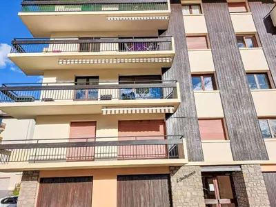 a balcony with a view of the mountains at Apartment La côte du Parc-2 by Interhome in Saint-Gervais-les-Bains