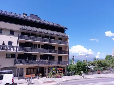a tall building with balconies on the side of it at Studio La Comtesse-11 by Interhome in Saint-Gervais-les-Bains