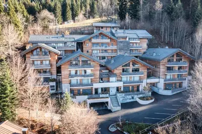 an aerial view of a large apartment building at Maira Les Carroz - by EMERALD STAY in Arâches-la-Frasse