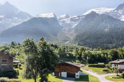 a view of a mountain range with snow covered mountains at Chalet Altura- 5 Bedrooms - Jacuzzi and Sauna - By Cozee Rentals in Chamonix-Mont-Blanc